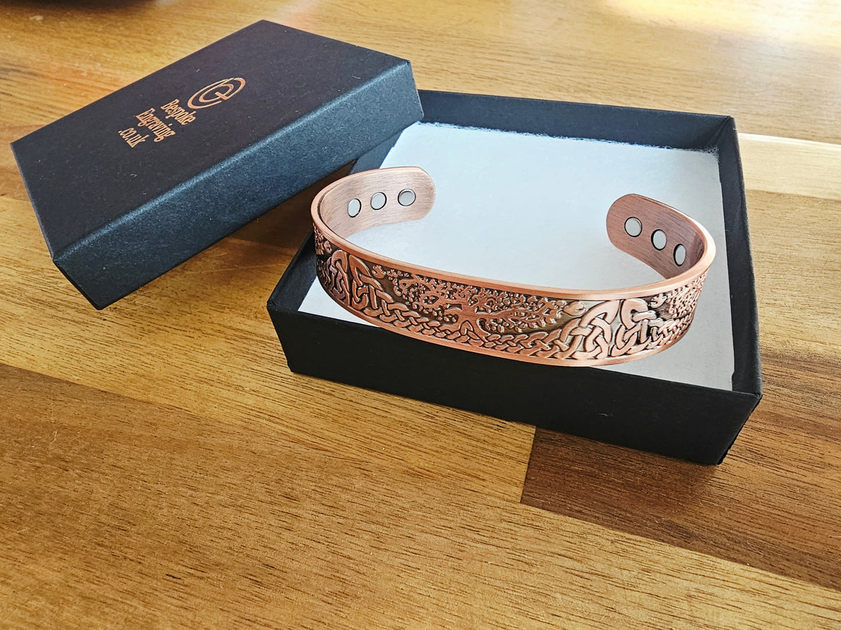 Pure Copper Bracelet, Personalized Tree of Life Magnetic Cuff for 7th Wedding Anniversary Copper 7th anniversary Boyfriend_Gift Boyfriend_Valentine Copper anniversary For_Boyfriend Gift_for_Boyfriend Gifts_for_Him Lucky_boyfriend_gift Personalised_Gift Personalised_Wedding Personalized_Gift Stag_Party Valentines_Boyfriend wedding anniversary