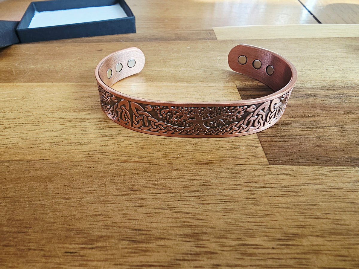 Pure Copper Bracelet, Personalized Tree of Life Magnetic Cuff for 7th Wedding Anniversary Copper 7th anniversary Boyfriend_Gift Boyfriend_Valentine Copper anniversary For_Boyfriend Gift_for_Boyfriend Gifts_for_Him Lucky_boyfriend_gift Personalised_Gift Personalised_Wedding Personalized_Gift Stag_Party Valentines_Boyfriend wedding anniversary
