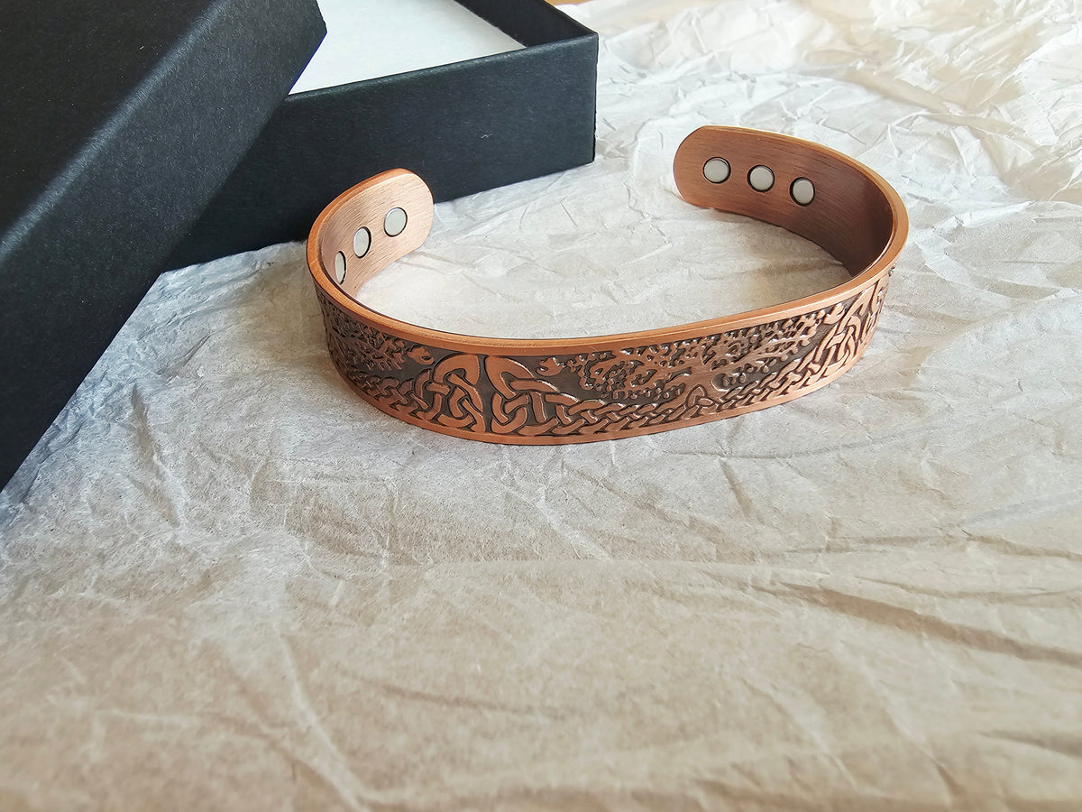 Pure Copper Bracelet, Personalized Tree of Life Magnetic Cuff for 7th Wedding Anniversary Copper 7th anniversary Boyfriend_Gift Boyfriend_Valentine Copper anniversary For_Boyfriend Gift_for_Boyfriend Gifts_for_Him Lucky_boyfriend_gift Personalised_Gift Personalised_Wedding Personalized_Gift Stag_Party Valentines_Boyfriend wedding anniversary