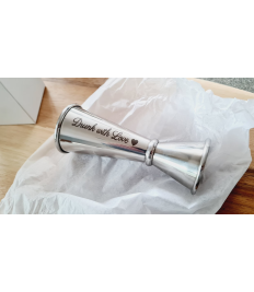 Personalised Stainless Steel Jigger / Spirit Measure | Valentine's Gift | Wedding Day Gift | Best Man | Bridesmaid | 1 Side Engraving