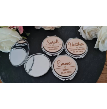 Personalised Pocket Mirror Gift | Engraved Wedding Gift for Bride | Mother of the Bride | Bridesmaid  | Maid of honour | Wedding day Gifts
